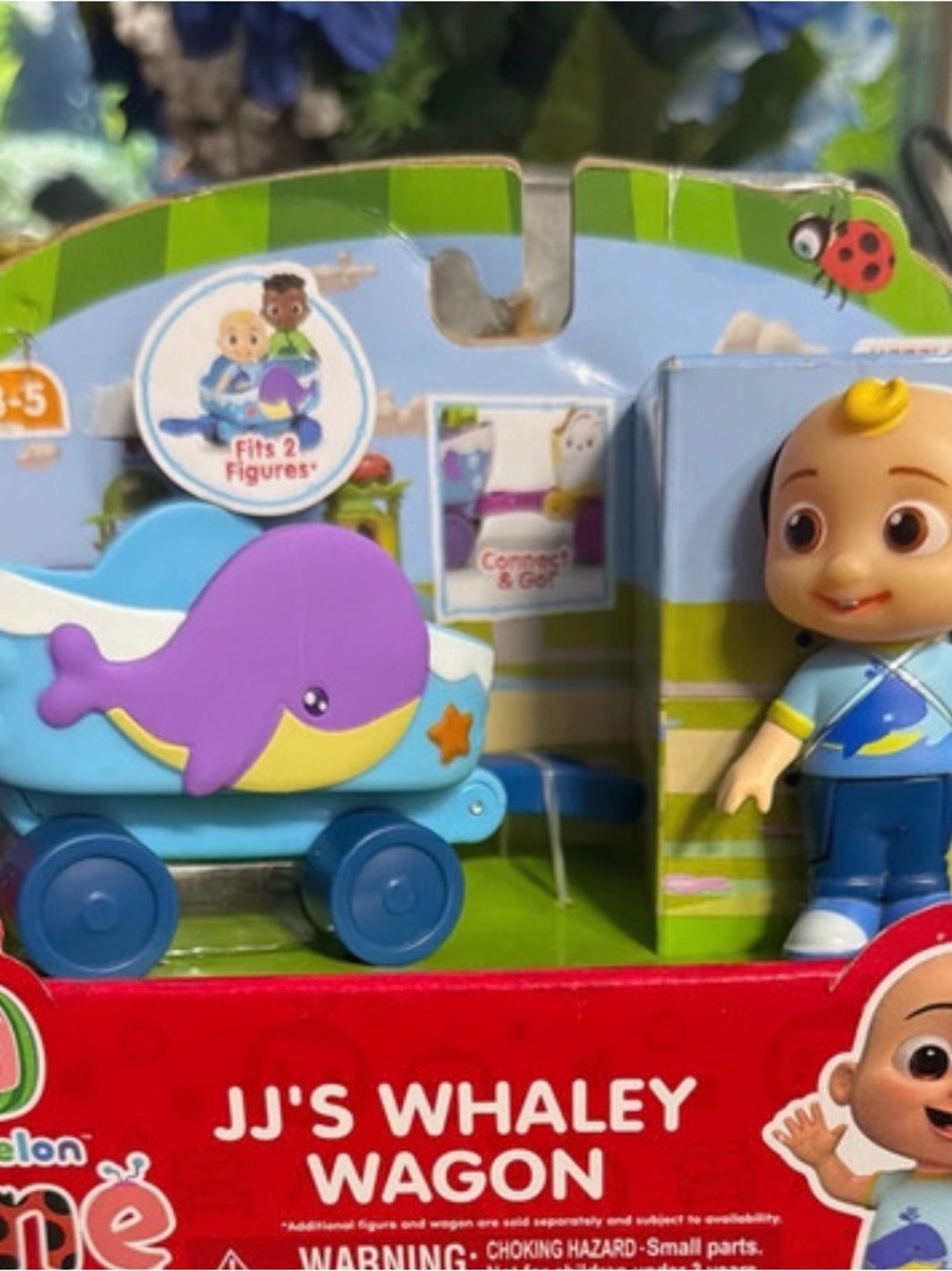 JJ's Whaley Wagon Toy - Purple & Blue Whale Wagon with Figure